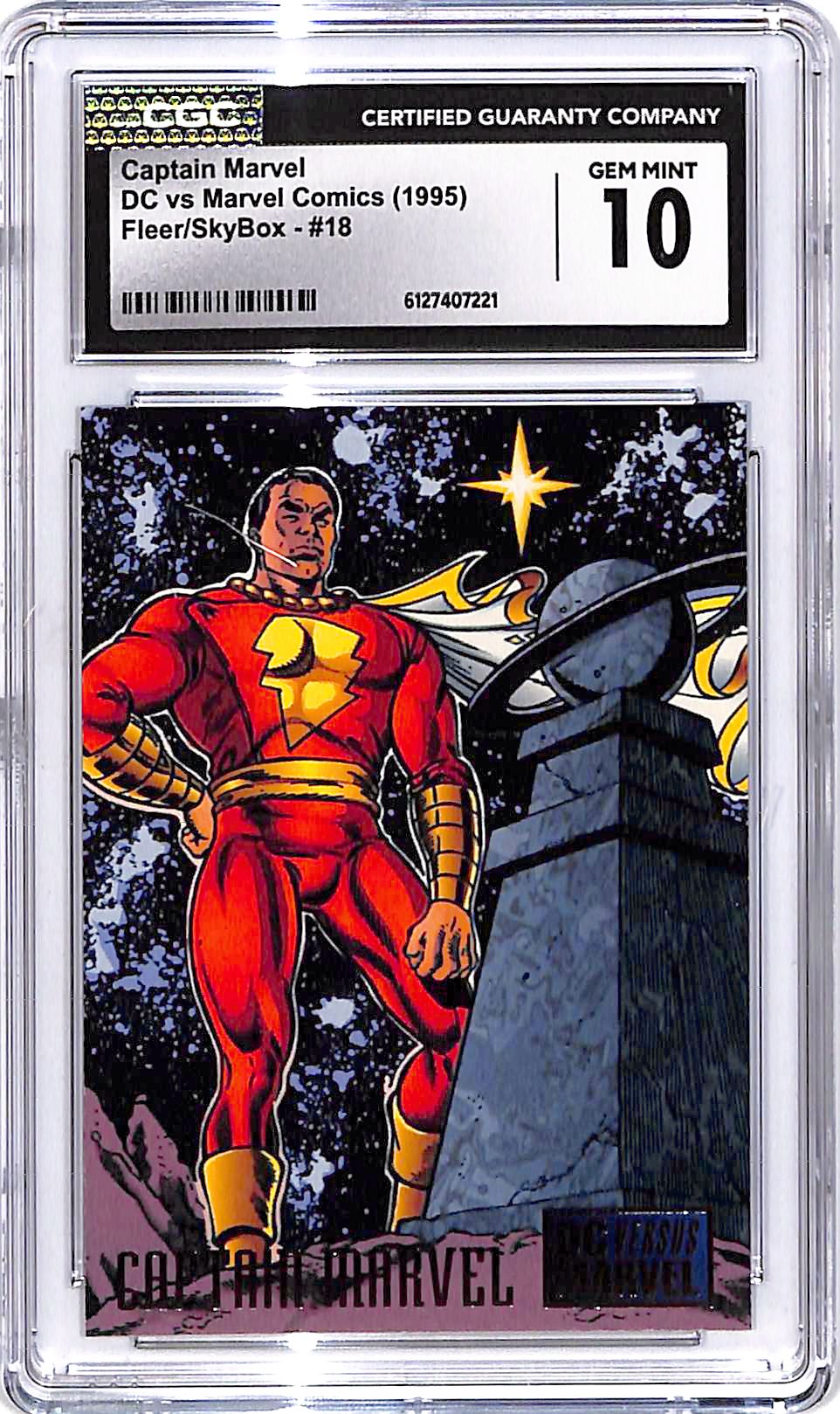 1995 Fleer Skybox DC vs Marvel Comics Captain Marvel #18 CGC 10