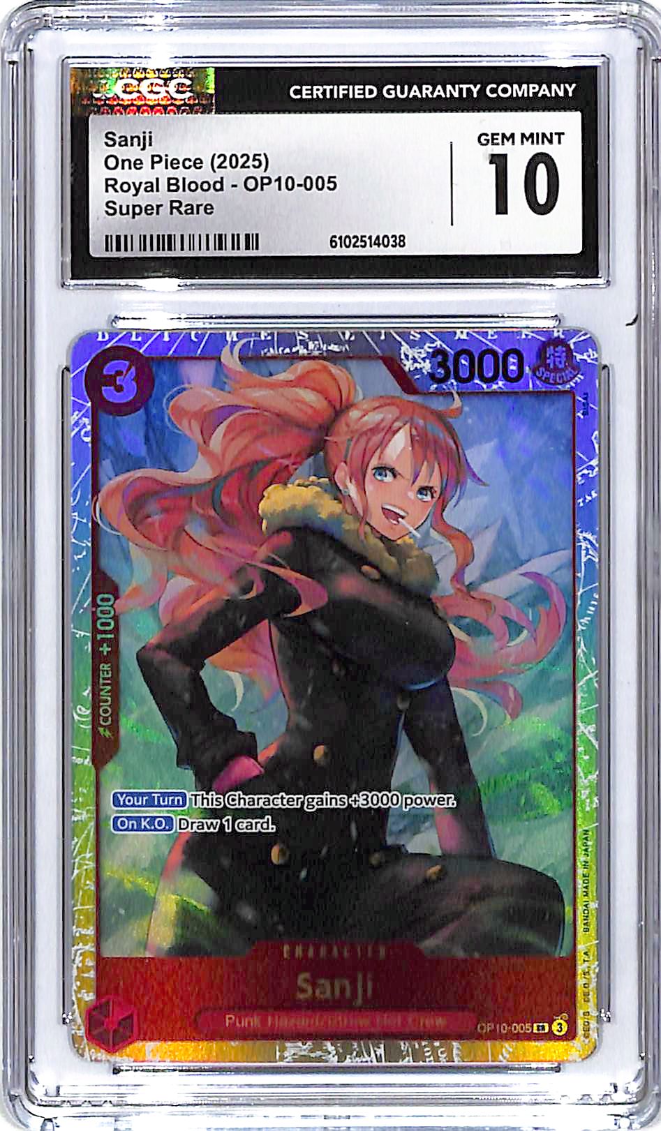 One Piece Royal Blood OP10 Sanji 005 Super Rare CGC 10