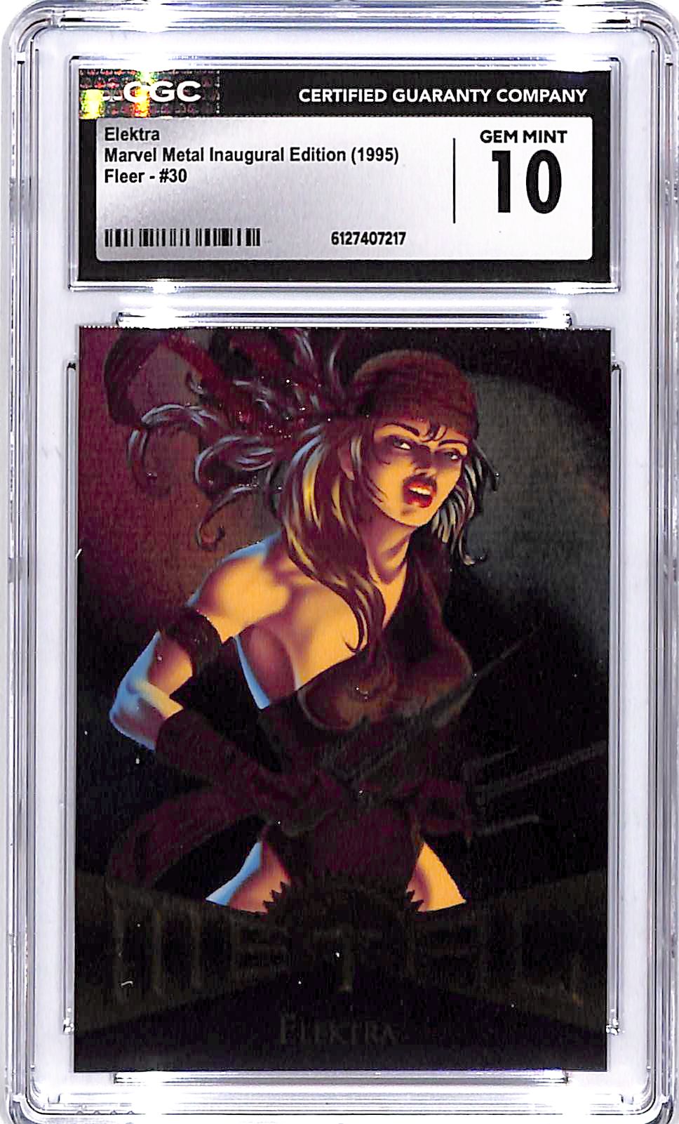 1995 Fleer Marvel Metal Elektra #30 CGC 10