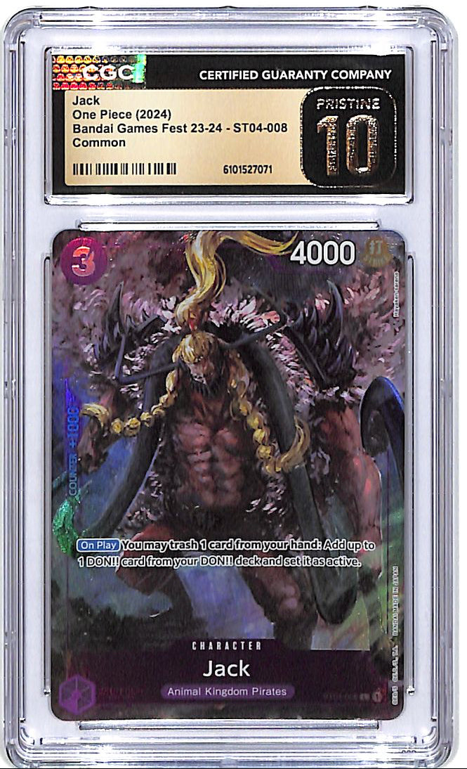 One Piece Bandai Games Fest 23-24 ST04 Jack 008 Common CGC 10 Pristine