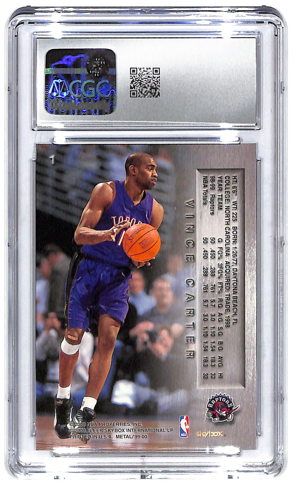 1999-00 Vince Carter Skybox Metal #1 CGC Mint Plus 9.5