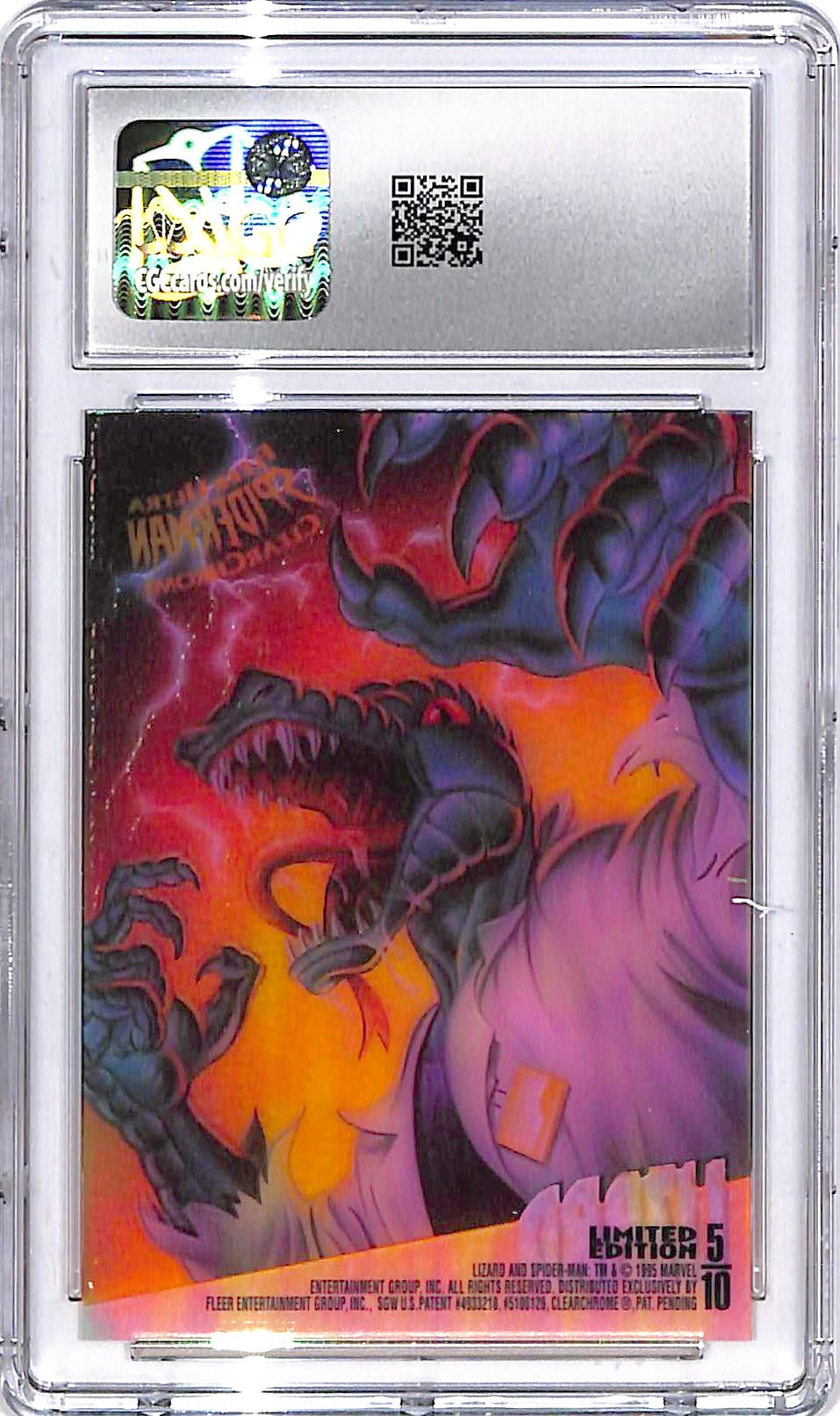 1995 Fleer Ultra Spider Man Lizard Clear Chrome #5 CGC 9.5