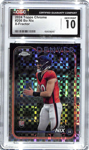 2024 Topps Chrome Bo Nix Rookie RC Xfractor #206 CGC 10 Broncos