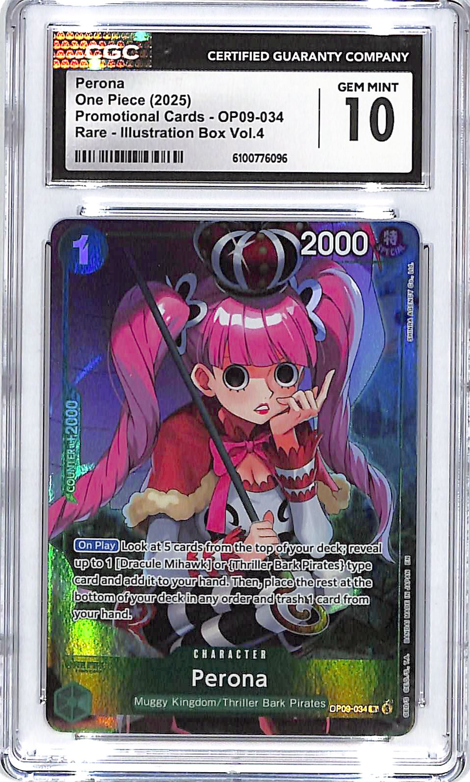 One Piece Promotional Cards Illustration Box Vol 4 OP09 Perona 034 CGC 10