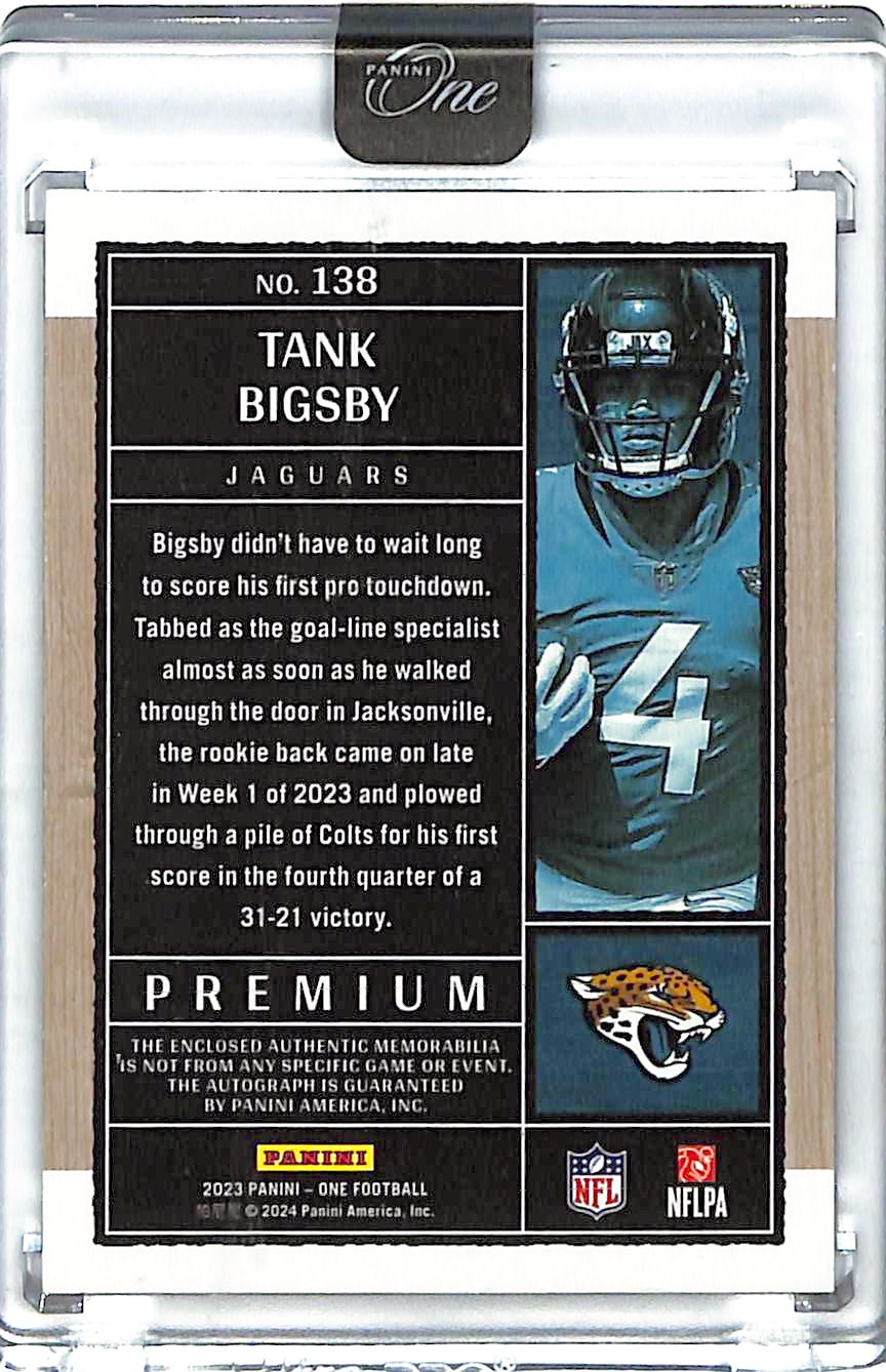 2023 Panini One Tank Bigsby Auto Autograph Rookie RC Patch Jersey RPA /99 Jaguars