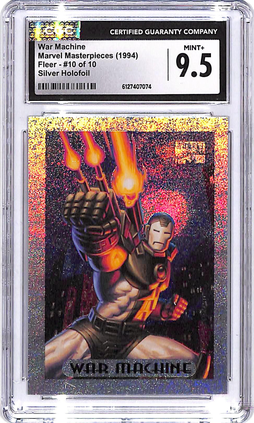 1994 Fleer Marvel Masterpieces War Machine Silver Holofoil #10 CGC 9.5