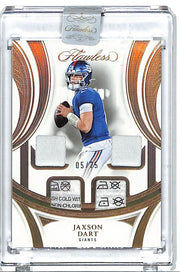 2025 Flawless Jaxson Dart Tag Patch Jersey Relic Rookie RC /25 Giants