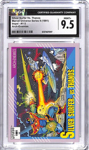 1991 Impel Marvel Universe Series Silver Surfer vs Thanos Arch Enemies #113 CGC 9.5