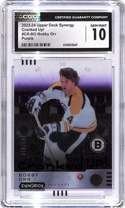2023-24 Upper Deck Synergy Bobby Orr Cranked Up Purple /199 CGC 10 Bruins