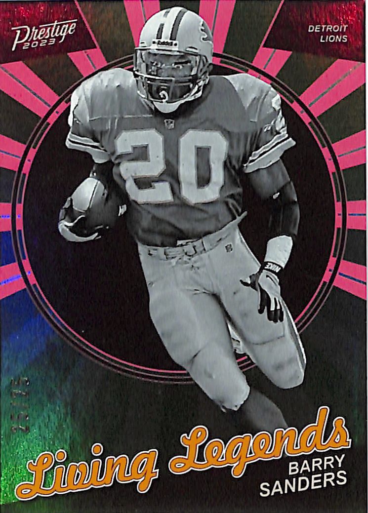 2023 Prestige Barry Sanders Living Legends Pink /25 Lions