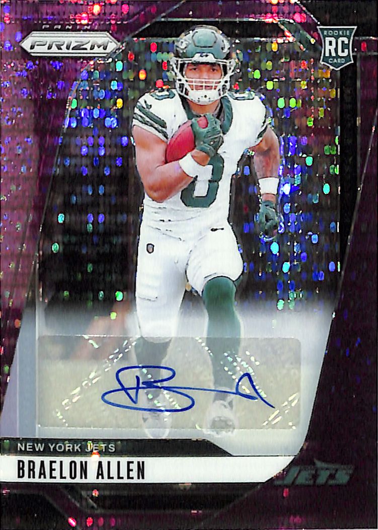 2024 Prizm Braelon Allen Auto Autograph Rookie RC Purple Pulsar Jets