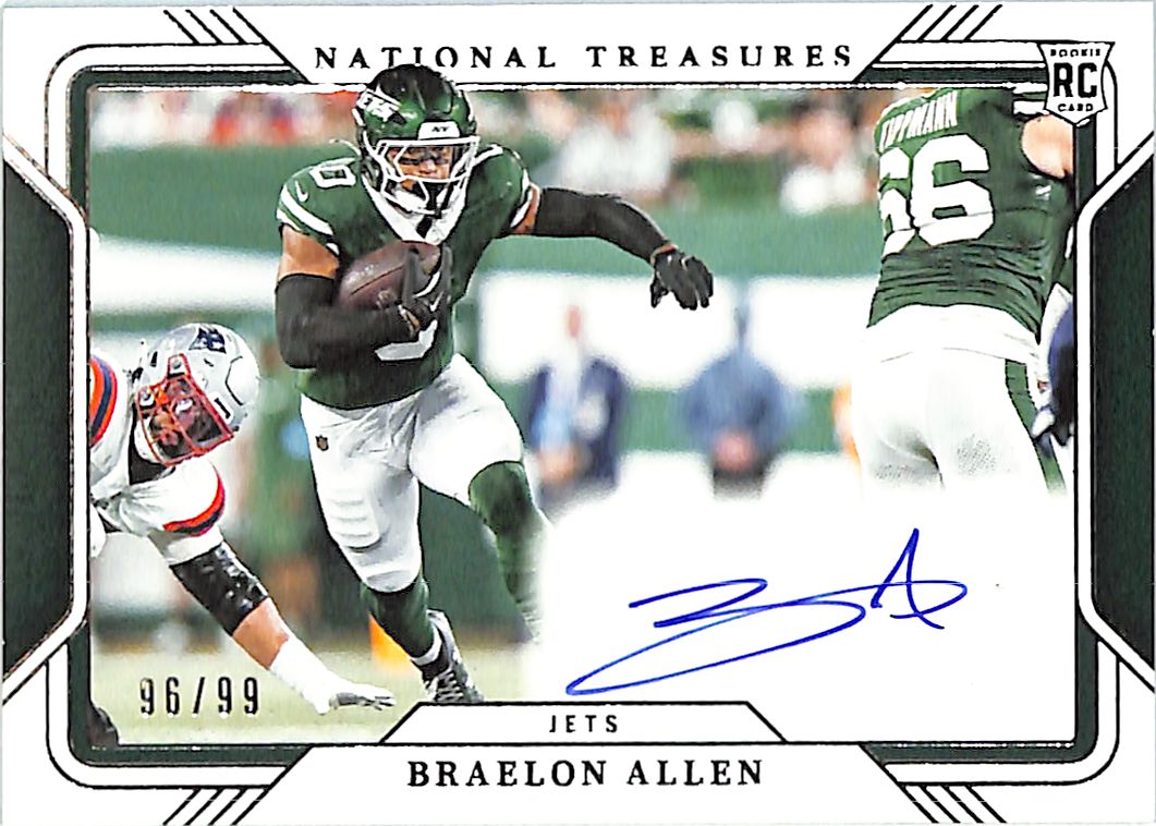 2024 National Treasures Braelon Allen Auto Autograph Rookie RC /99 Jets