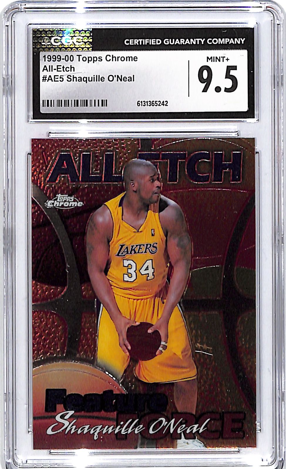 1999-00 Topps Chrome Shaquille O'Neal All Etch CGC 9.5 Lakers