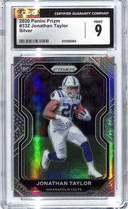 2020 Prizm Jonathan Taylor Rookie RC Silver #332 CGC 9 Colts