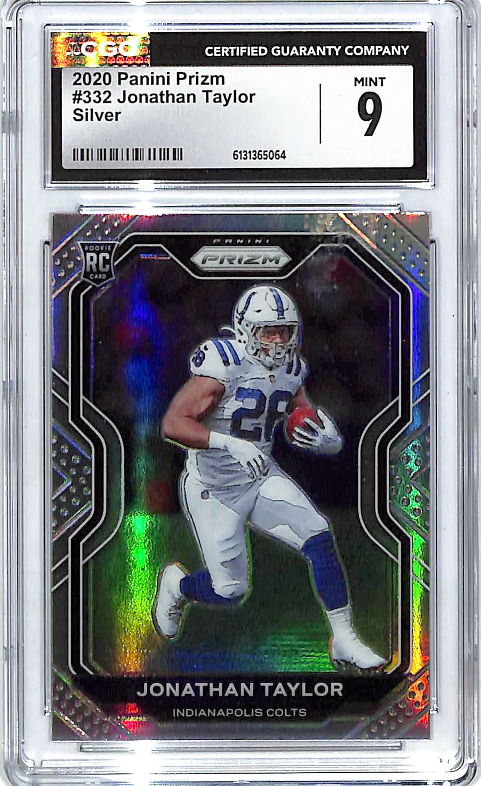 2020 Prizm Jonathan Taylor Rookie RC Silver #332 CGC 9 Colts