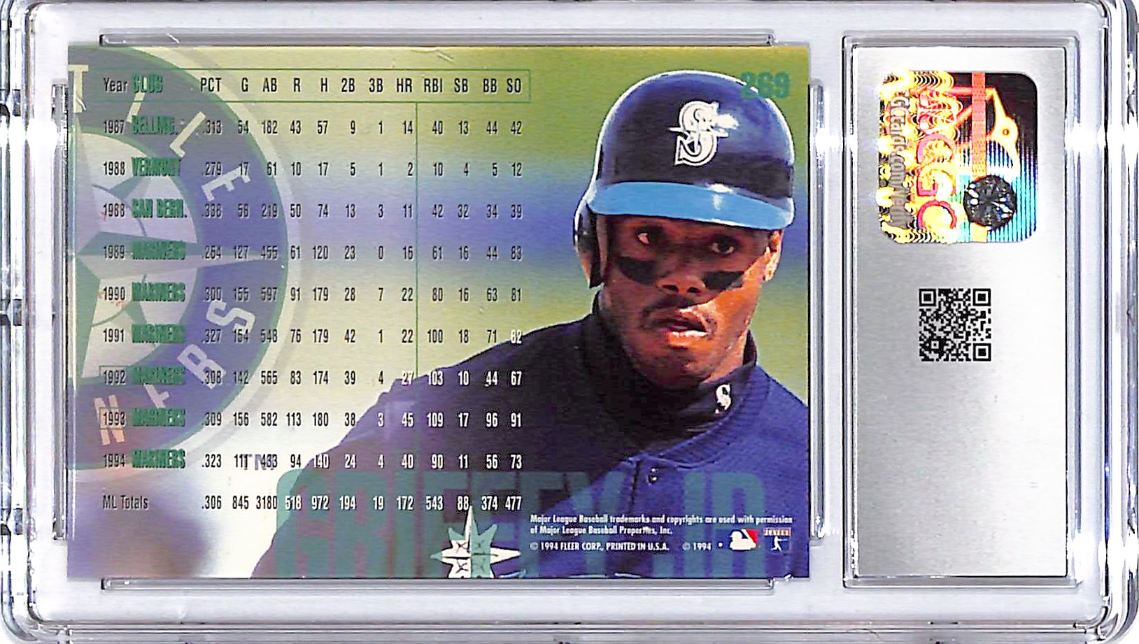 1995 Fleer Ken Griffey Jr #269 CGC 10 Mariners