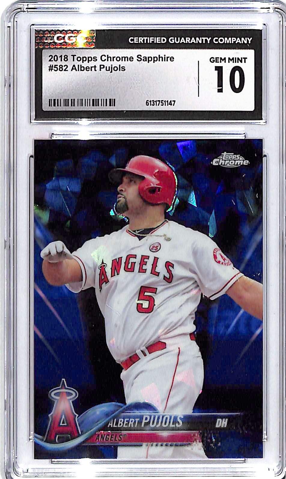2018 Topps Chrome Sapphire Albert Pujols #582 CGC 10 Angels