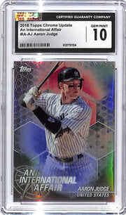 2018 Topps Chrome Update Aaron Judge An International Affair CGC 10 Yankees