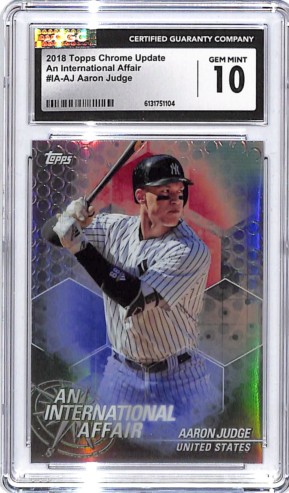 2018 Topps Chrome Update Aaron Judge An International Affair CGC 10 Yankees