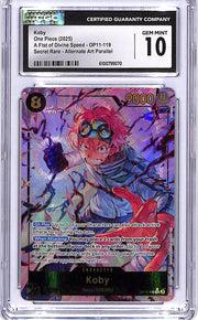 One Piece A Fist of Divine Speed OP11 Koby 119 Alternate Art CGC 10