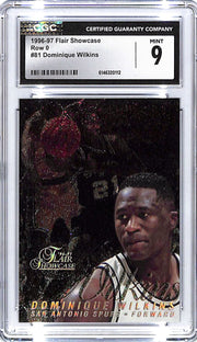 1996-97 Flair Showcase Dominique Wilkins Row 0 #81 CGC 9 Spurs