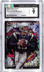 2024 Topps Finest Tom Brady Checkerboard Refractor CGC 9 Patriots