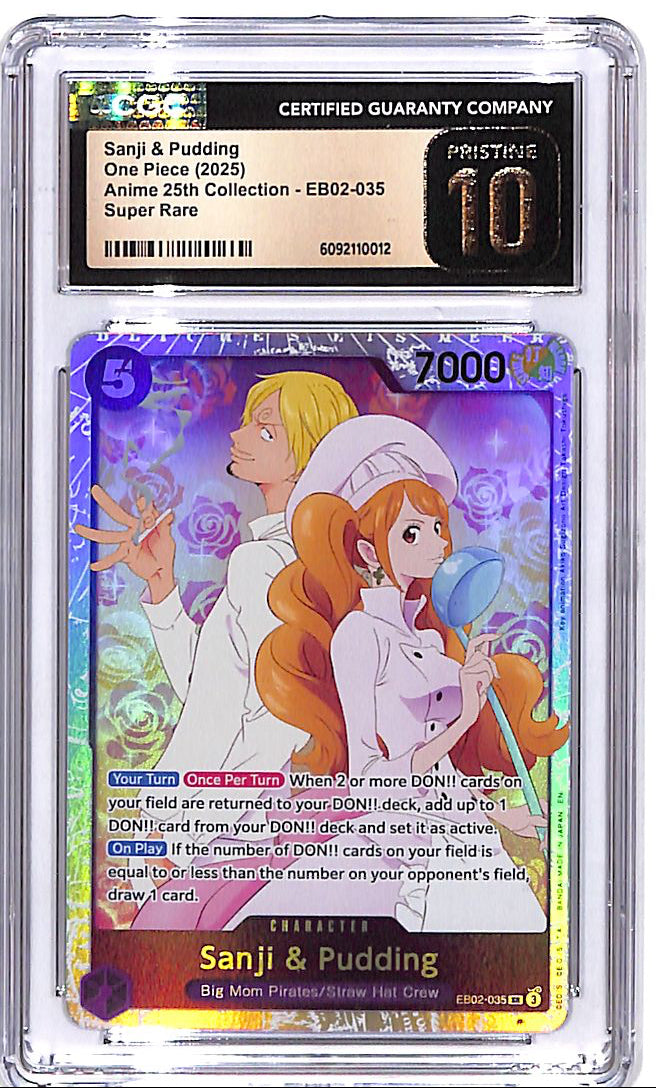 One Piece Anime 25th Anniversary Collection EB02 Sanji & Pudding 035 CGC 10 Pristine