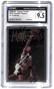 1996-97 Scottie Pippen Topps Finest w/Coating #247 CGC Mint Plus 9.5