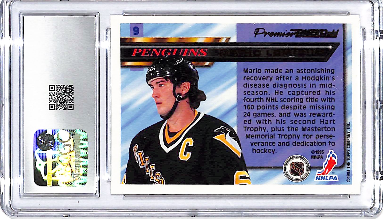 1993-94 Topps Premier Black Gold Mario Lemieux #9 CGC 9.5 Penguins