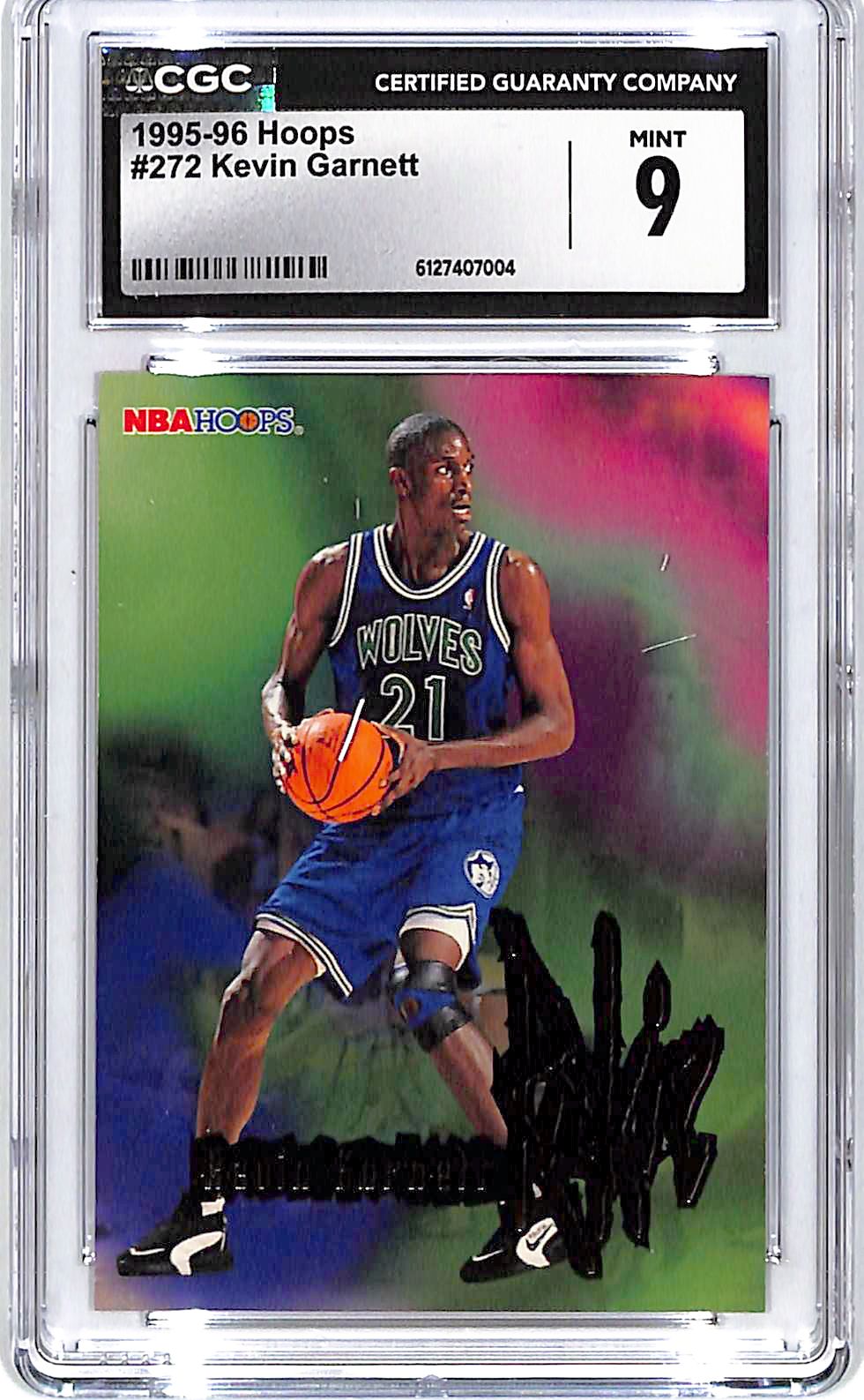 1995-96 Hoops Kevin Garnett Rookie RC #272 CGC 9 Timberwolves