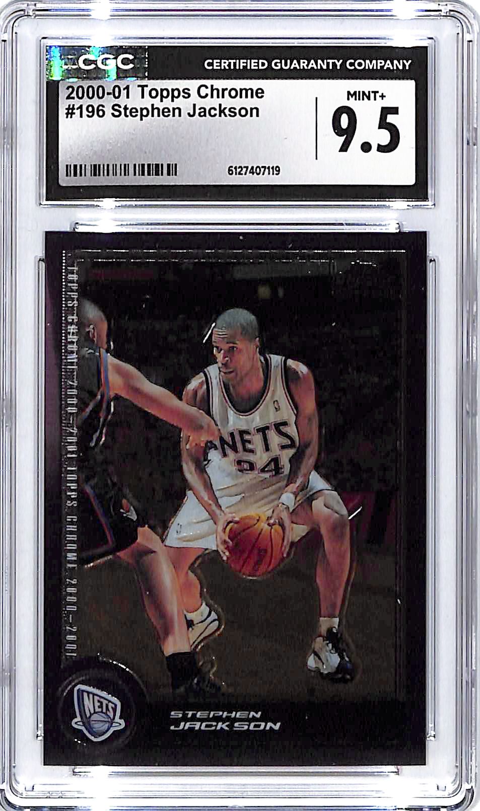 2000-01 Topps Chrome Stephen Jackson Rookie RC #196 CGC 9.5 Nets