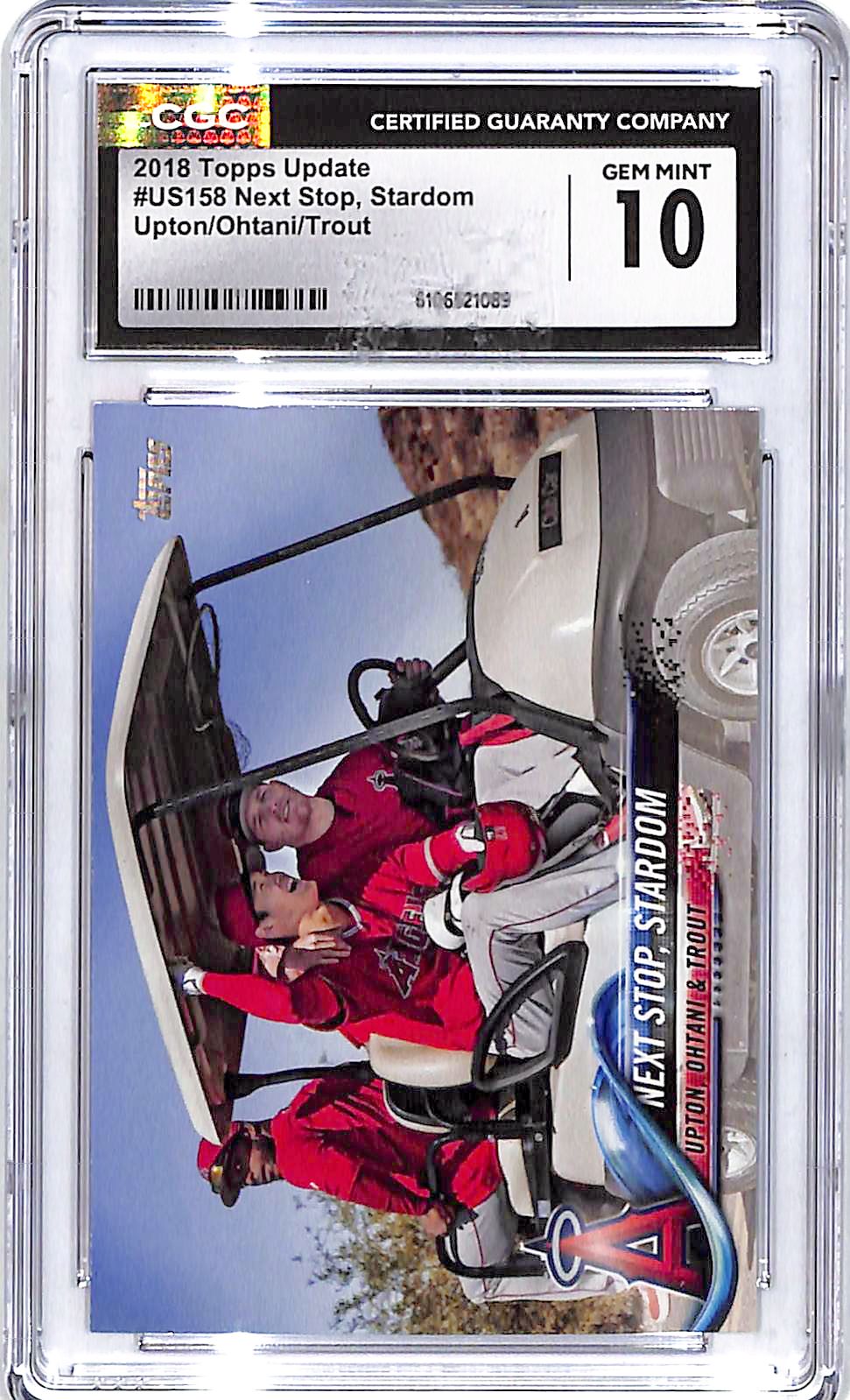 2018 Topps Update Shohei Ohtani Mike Trout Next Stop Stardom Rookie RC CGC 10 US158