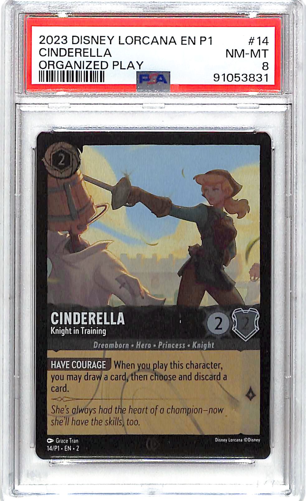 2023 Disney Loran Cinderella 14/P1 Organized Play PSA 8