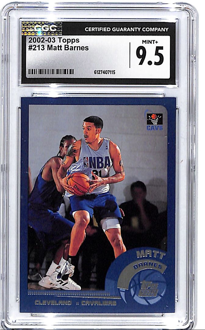 2002-03 Topps Matt Barnes Rookie RC #213 CGC 9.5 Cavaliers