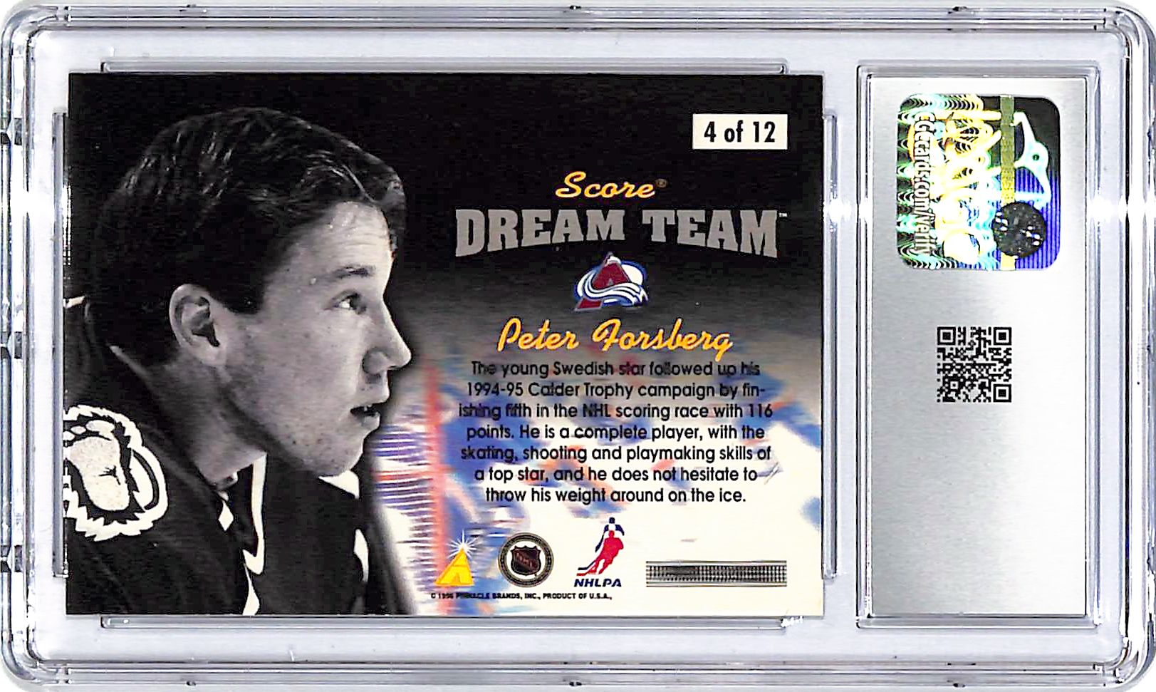 1996-97 Score Peter Forsberg Dream Team #4 CGC 9.5