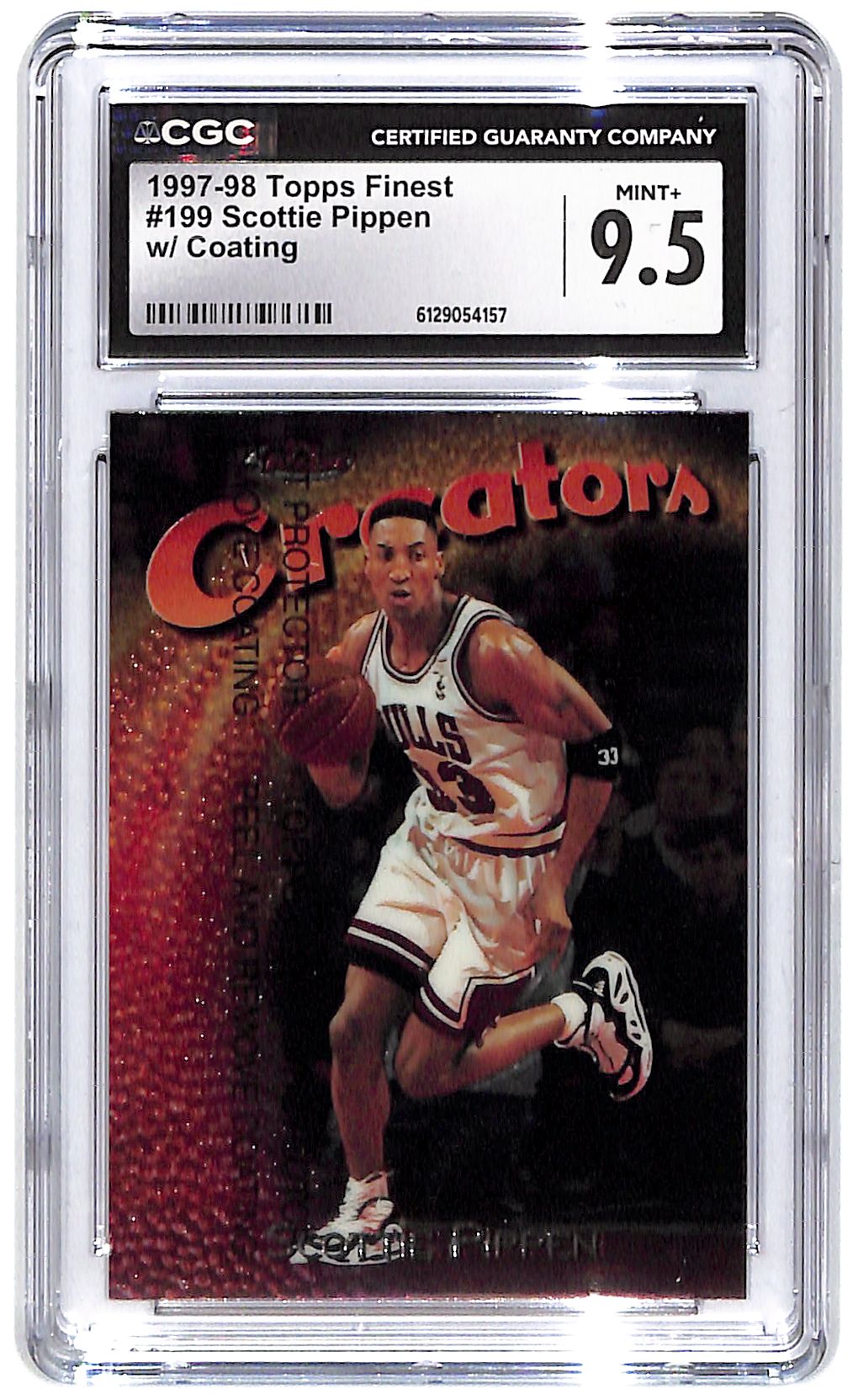 1997-98 Scottie Pippen Topps Finest w/Coating #199 CGC Mint Plus 9.5