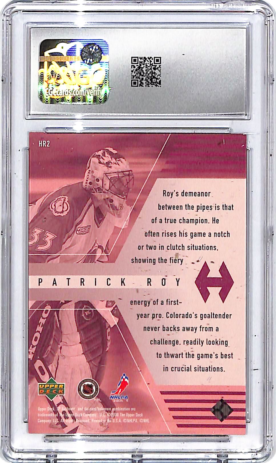 1999-00 SP Authentic Patrick Roy Honor Roll CGC 9.5 Avalanche