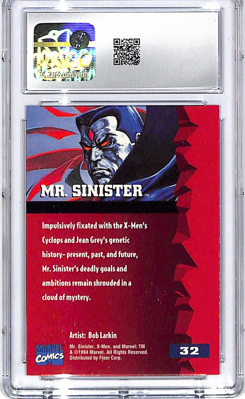 1994 Fleer Ultra X-Men 95 Mr Sinister #32 CGC 9.5