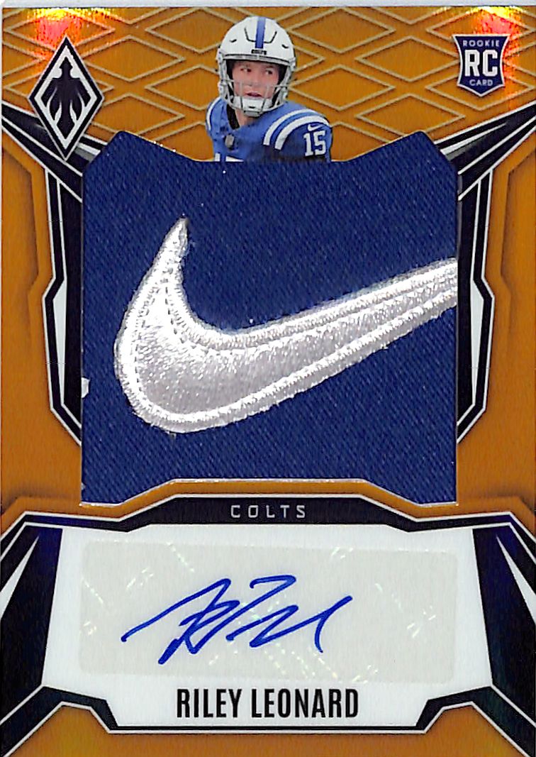 2025 Phoenix Riley Leonard Auto Autograph Nike Swoosh Patch Rookie Gold /10 Colts
