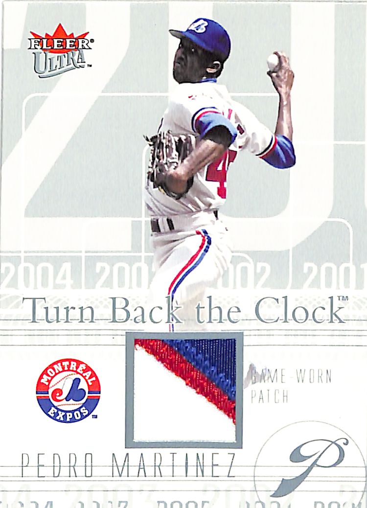 2004 Fleer Ultra Pedro Martinez Turn Back the Clock Game Used Patch /50 Expos