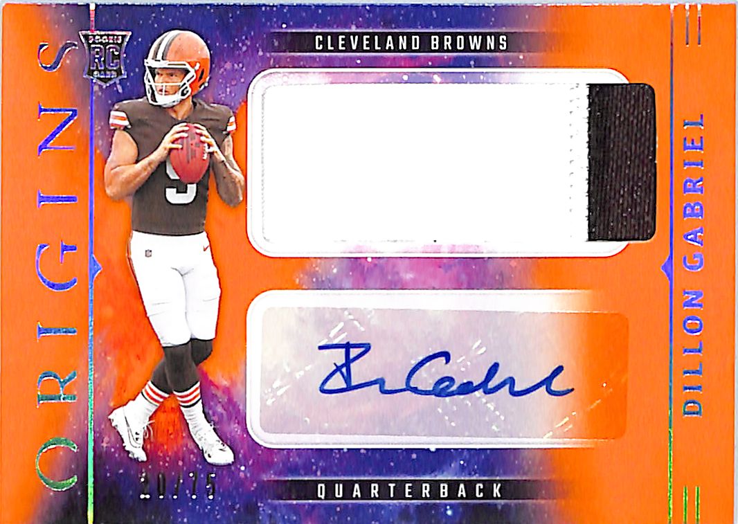 2025 Origins Dillon Gabriel Auto Autograph Rookie RC Patch Jersey /75 Orange Browns