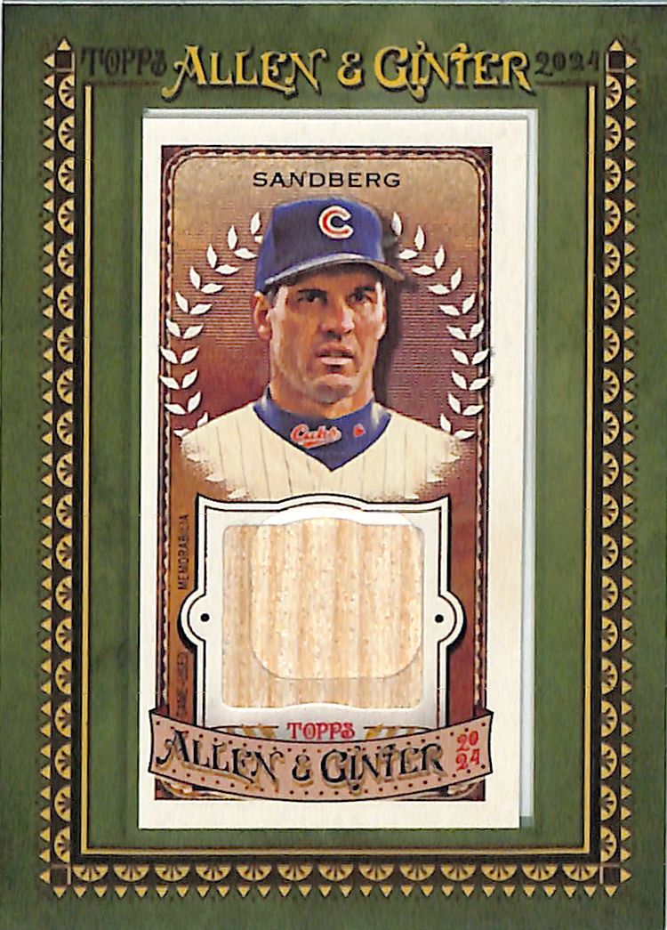 2024 Topps Allen and Ginter Ryne Sandberg Bat Relic Game Used Cubs