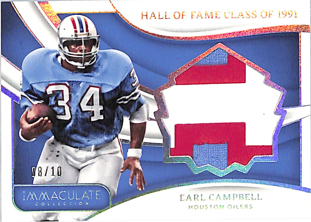2024 Immaculate Collection Earl Campbell Jersey Patch Gold /10 Hall of Fame Oilers