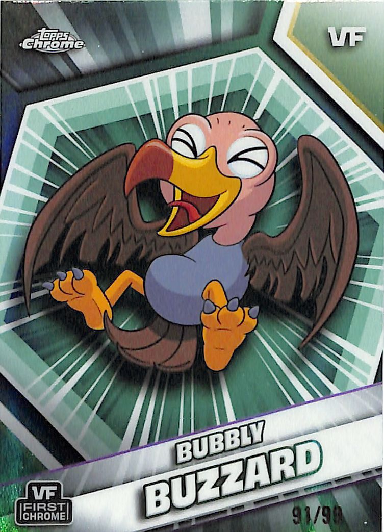 2026 Topps Chrome VeeFriends Bubbly Buzzard Green Refractor /99