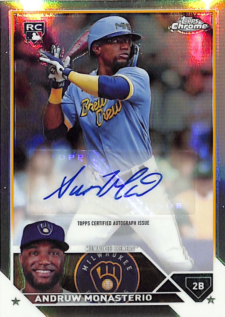 2023 Topps Chrome Andruw Monasterio Auto Autograph Rookie RC Refractor /499 Brewers