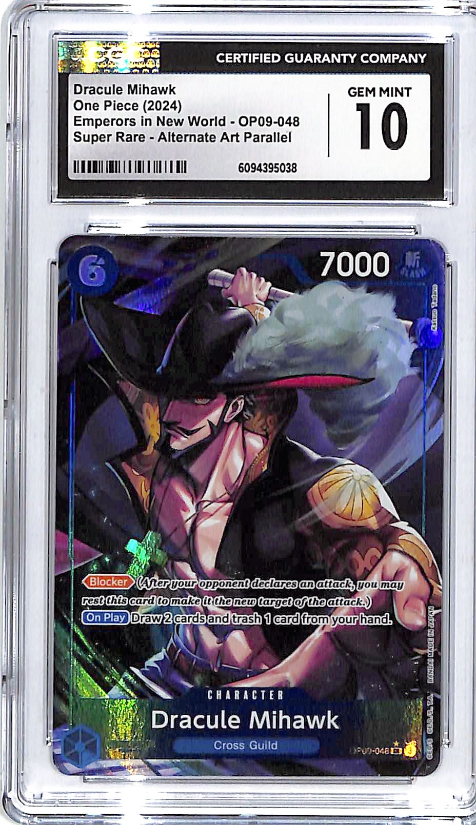 One Piece Emperors in New World OP09 Dracule Mihawk 048 Alternate Art CGC 10