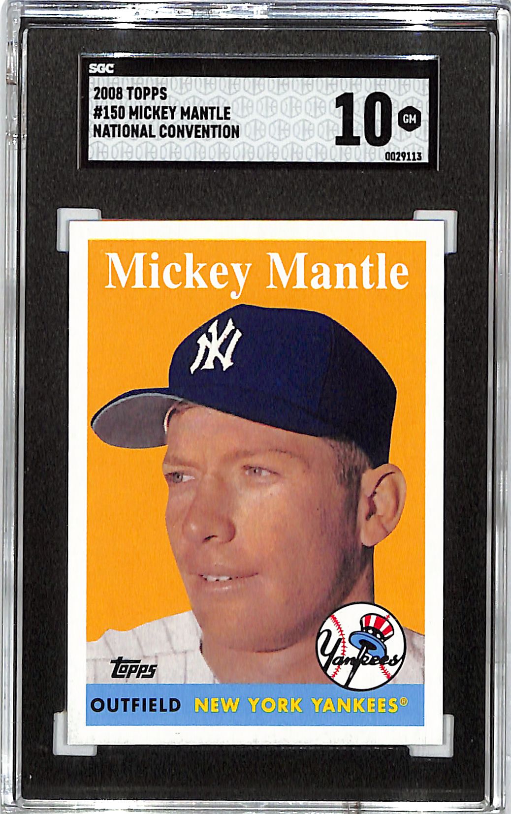 2008 Topps Mickey Mantle National Convention #150 SGC 10 Yankees