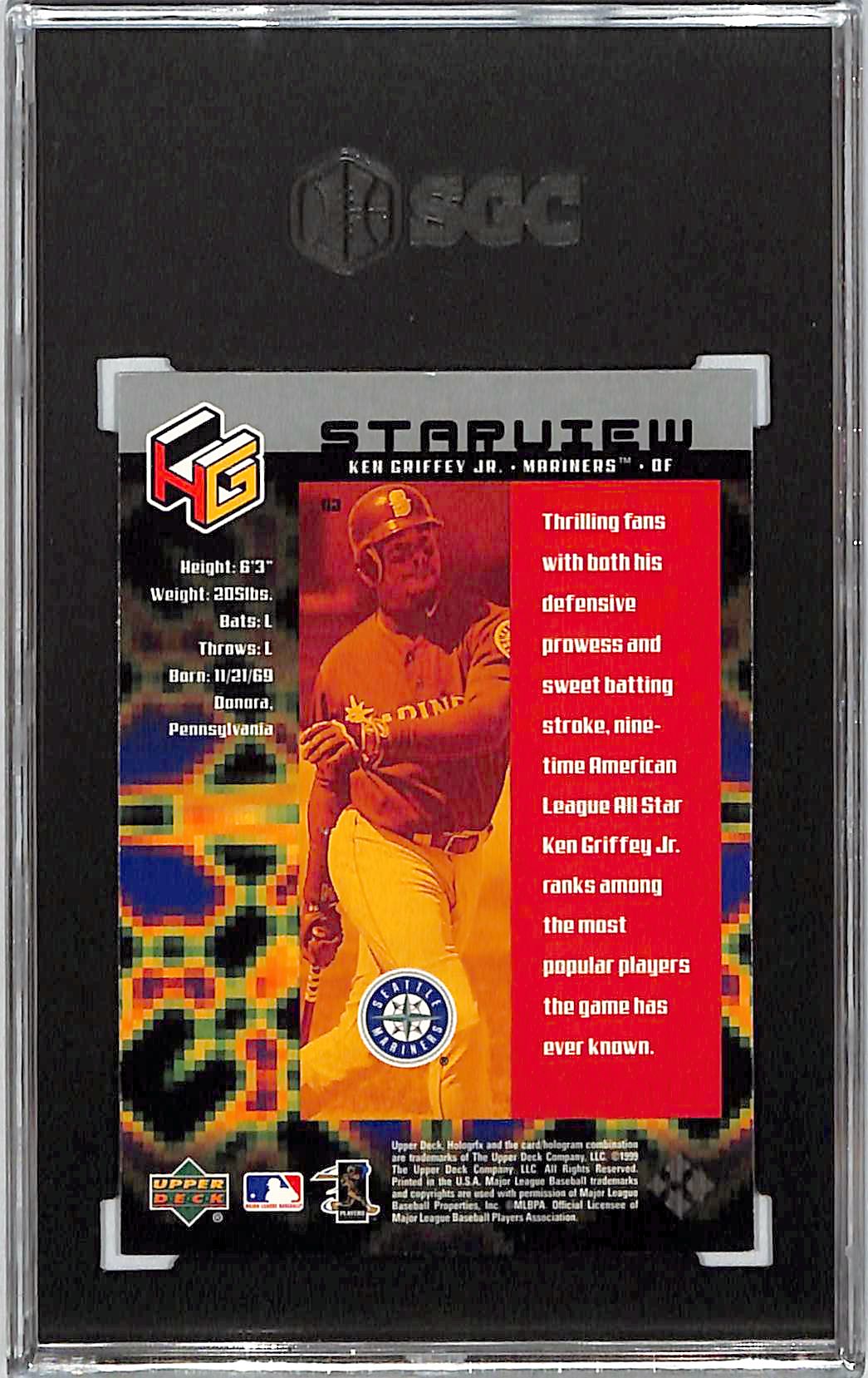 1999 Upper Deck Hologrfx Ken Griffey Jr Starview SGC 7 Mariners