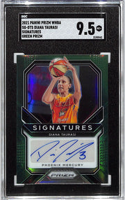 2021 Prizm WNBA Diana Taurasi Auto Autograph Green Signatures SGC 9.5 Mercury
