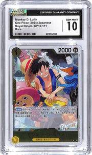 One Piece Japanese Royal Blood OP10 Money D Luffy 111 CGC 10